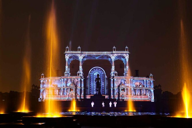 Akshardham Evening & Morning tour exhibition water fountain Show - The Show After 7 PM: Music, Lasers, Water, and Live Acting