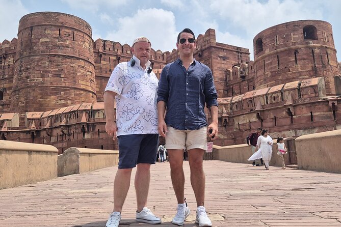 Private Full-Day Agra and Taj Mahal Tour by High-Speed Train with Meals - Agra Fort stop: Mughal power in red sandstone