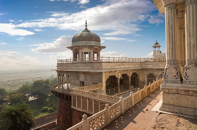 Same Day Taj Mahal/Agra Tour from Delhi : Private & All Inclusive - Mehtab Bagh views: an optional Taj-from-across moment