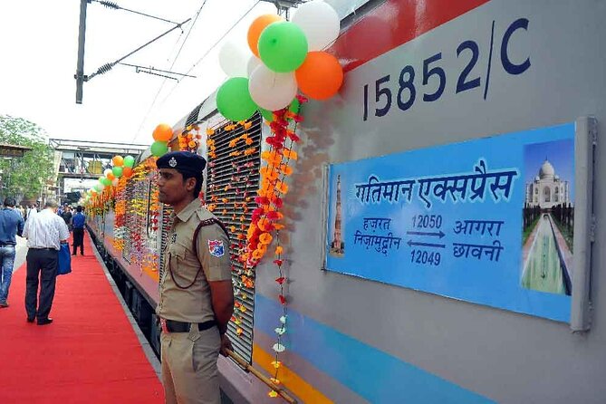 Taj Mahal Day Tour From Delhi by Superfast Train - Guided arrival in Agra: meeting your guide outside the coach